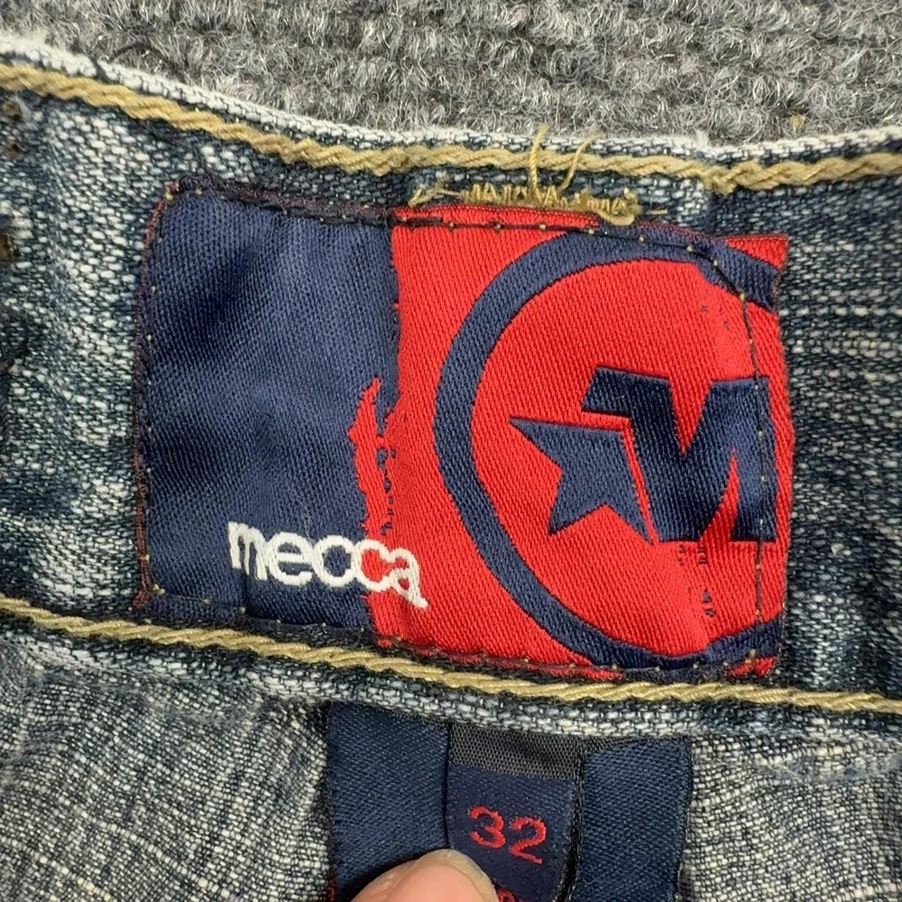 Vintage Mecca Denim Capri Shorts Mens 32 Blue Cotton Baggy Skater Y2K Streetwear